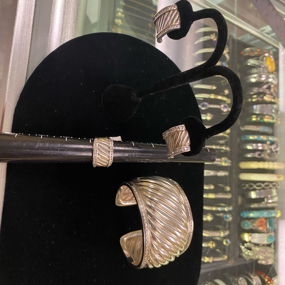 David Yurman Diamond & Sterling Silver Jewelry Set - Picture 3 of 9